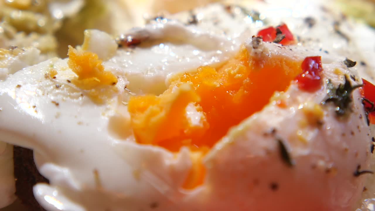 Close-up of a Poached Egg with Spices