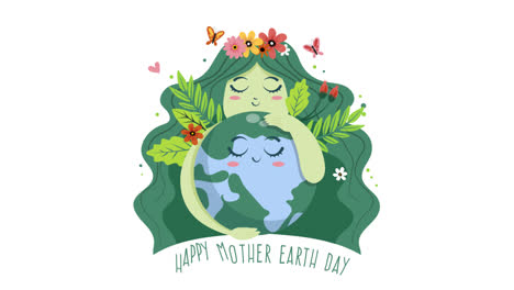 happy mother earth day illustration