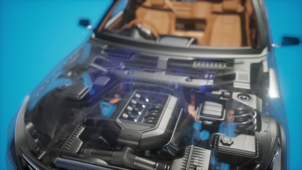 motores de automóviles detallados y otras piezas