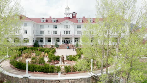 the historic stanley hotel and its elegant gardens in estes park, colorado