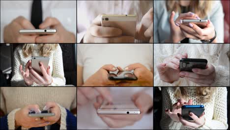 concepto de negocio en línea, manos masculinas y femeninas y teléfono inteligente