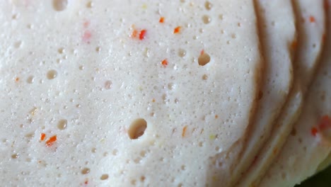 close-up of sliced processed meat