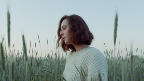 woman in a wheat field