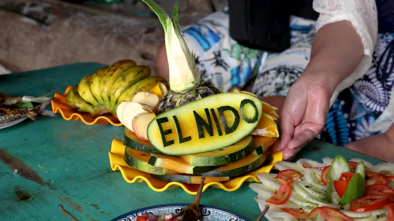 El Nido Themed Fruit Carving and Tropical Food Display