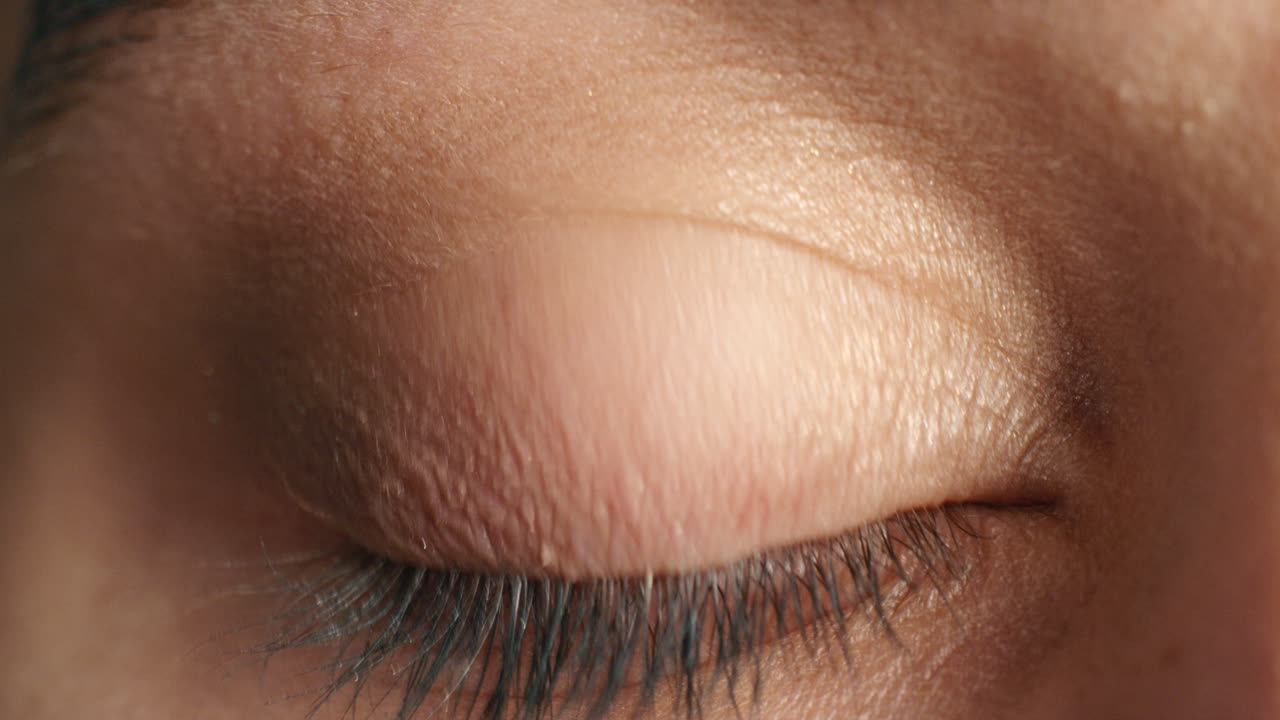 매크로 눈, 비전과 자연 색 ⁇ 의 여성