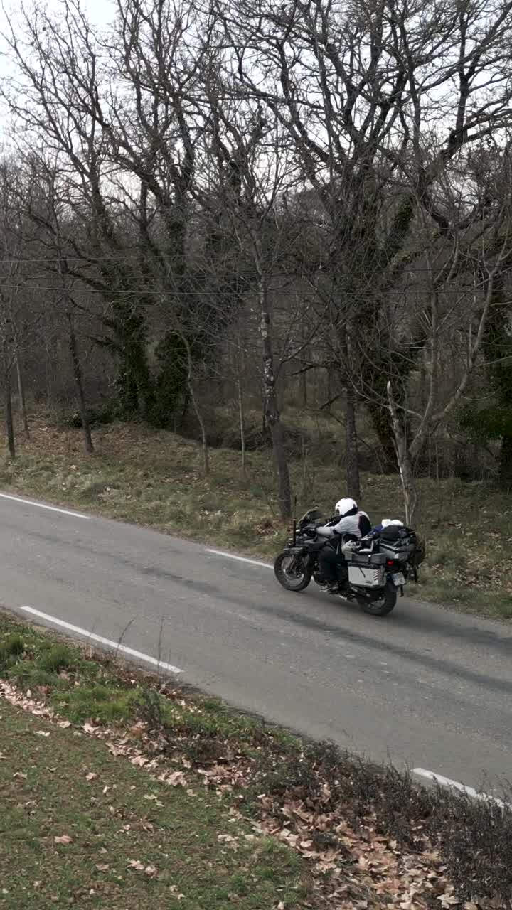 Motorcycle ride on a country road