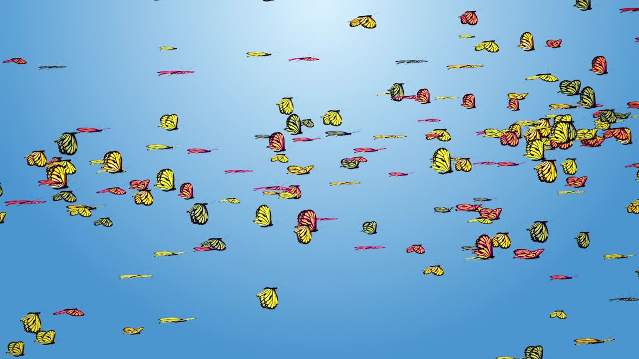 mariposas voladoras. colorido bucle de mariposa fondo de pantalla verde. primavera y verano insectos