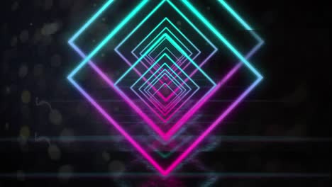 Animation-of-neon-shapes-over-black-background