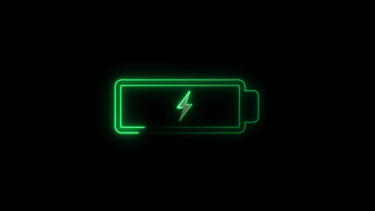 Neon Green Battery Icon