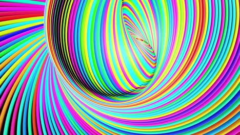 abstract geometric looped bg con anillos forman complejas espirales retorcidas y efectos de luz. los anillos parpadean luces de neón multicolor. bombillas de anillo de neón para espectáculos o eventos, festivales o conciertos, clubes nocturnos vj.