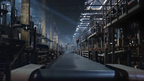 concepto de trabajo de producción de caucho en movimiento del transportador de la empresa de fabricación de neumáticos
