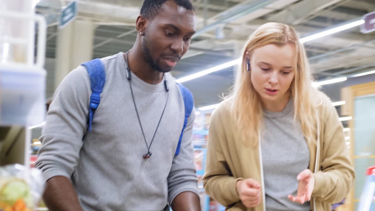 Couple Shopping in a Grocery Store