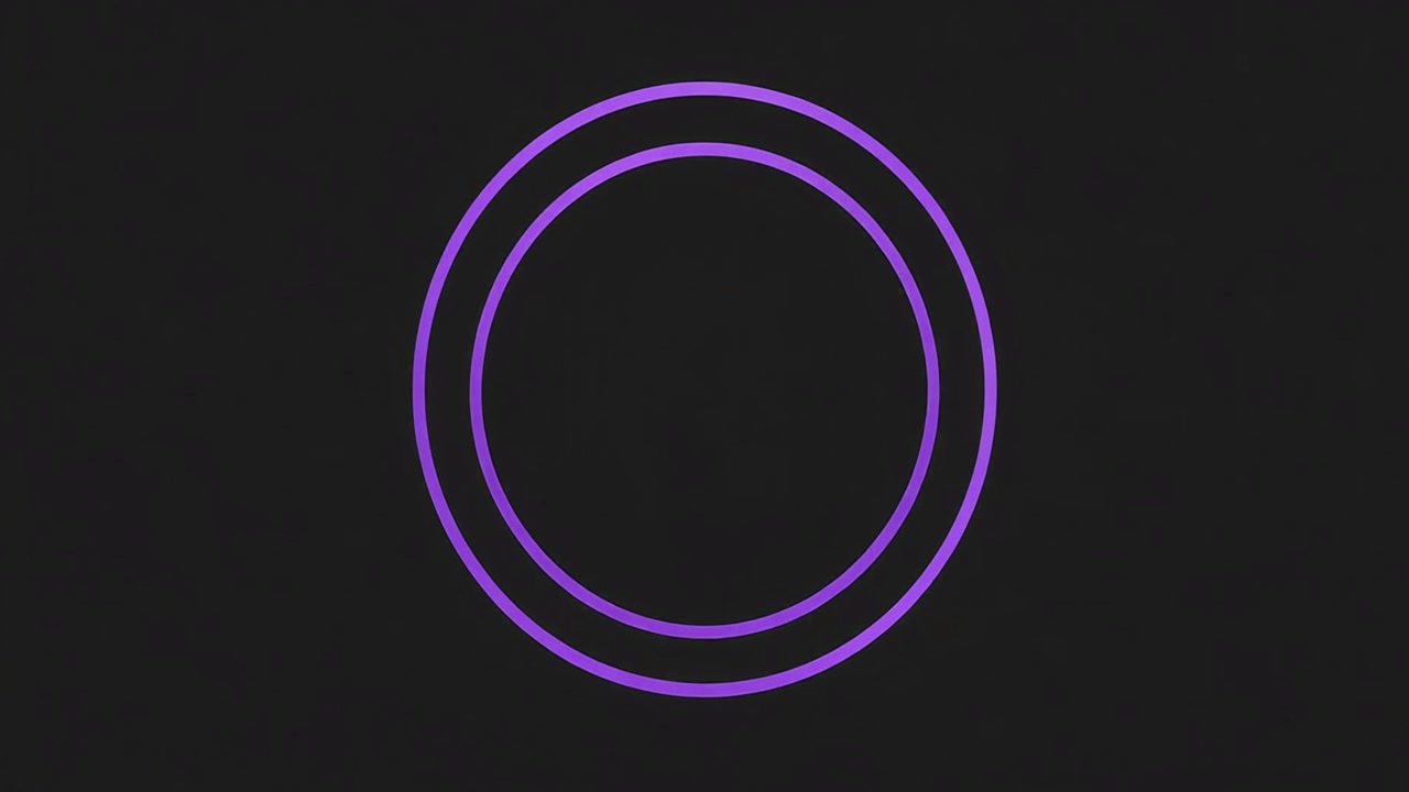Abstract Animation of Concentric Purple Rings Expanding on Dark Background