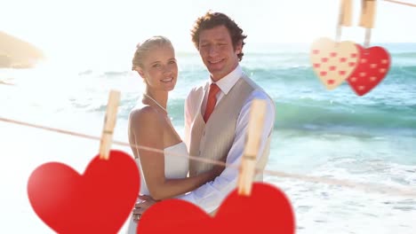 wedding of young couple on beach