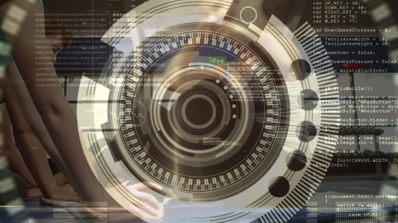 운동 하는 사람 들 을 스캔 하는 범위 의 애니메이션