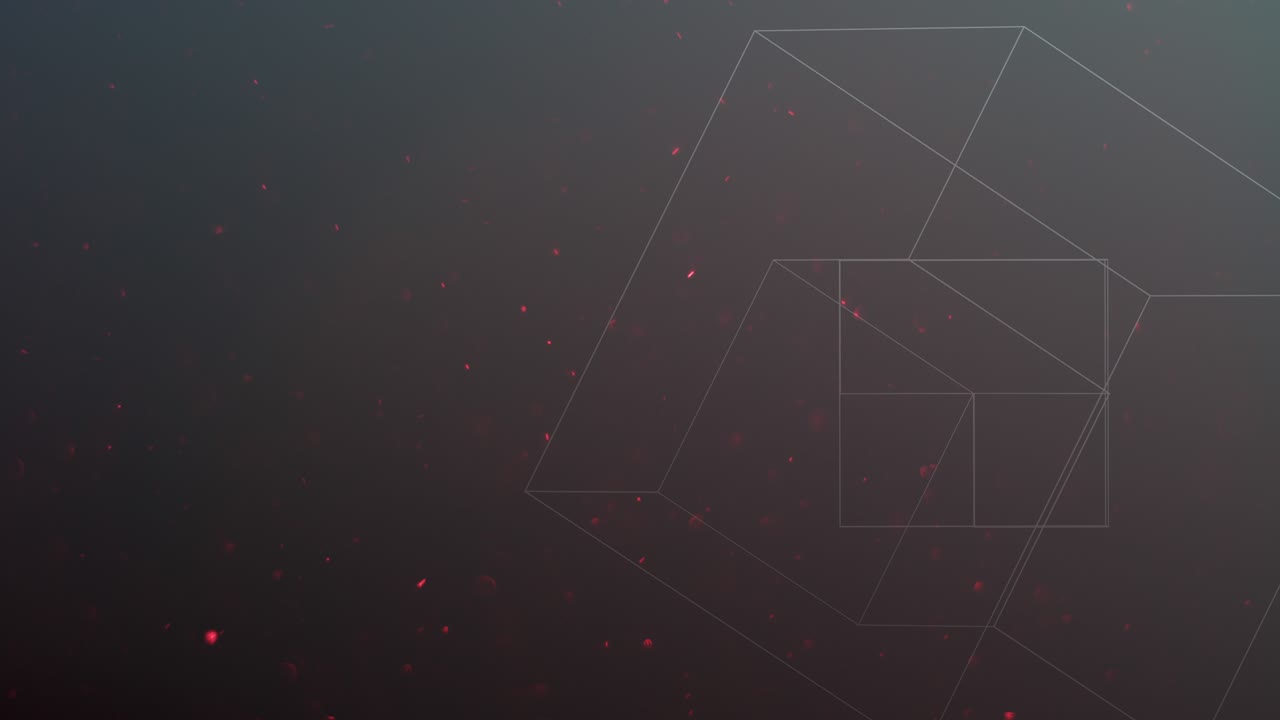 cubos geométricos abstractos en el espacio oscuro con brillos de mosca