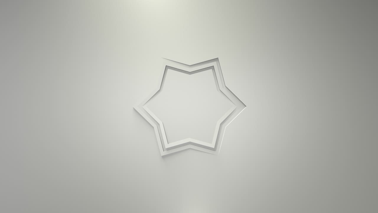 animación de negocios blanca. rotación de estrellas de seis puntas. renderización 3d, ventana, bucle, color sólido minimalista. salto mortal.