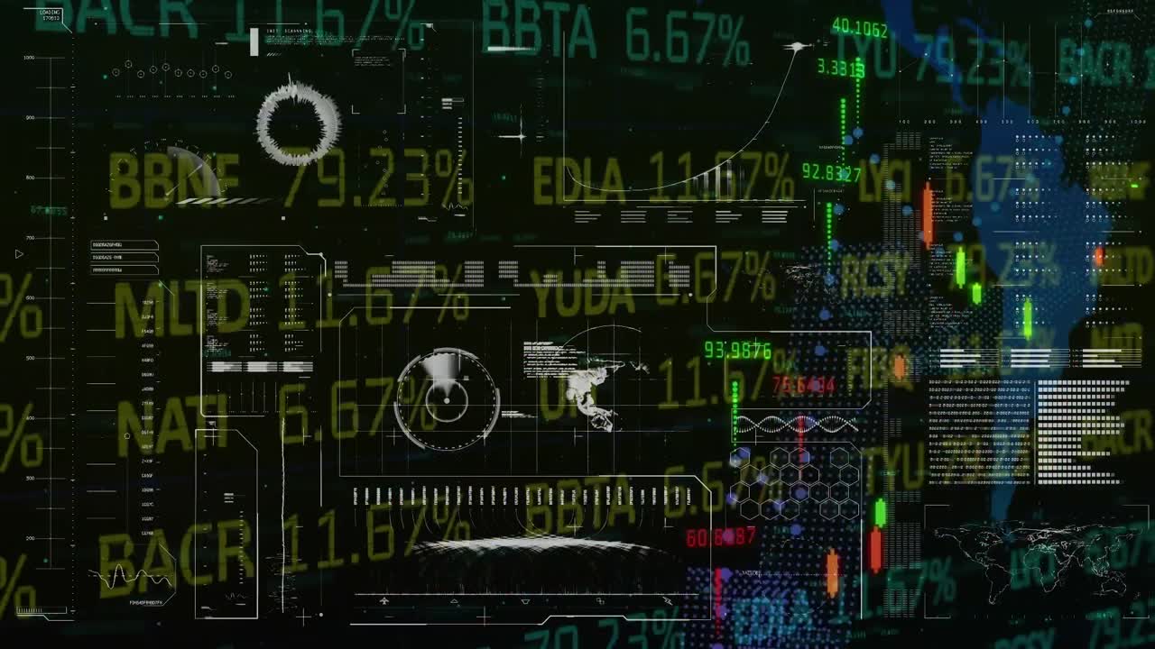 Animation of statistics and data processing over world map