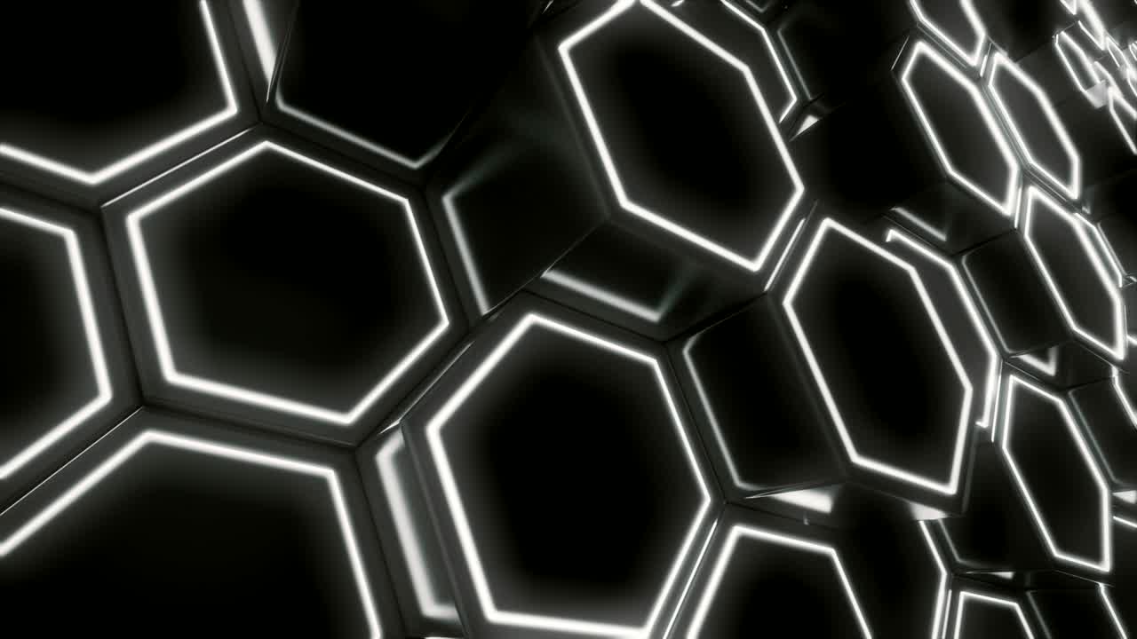 Hexagonal Grid. Abstract Technology Animation.
