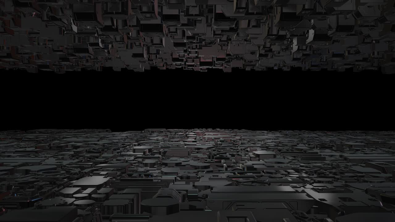 Spaceship Slowly Moving In Outer Space