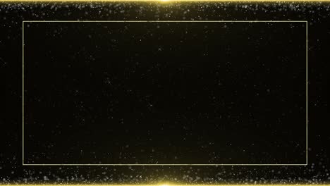 elegant golden frame made of glowing particles creates shimmering border effect on dark backdrop for