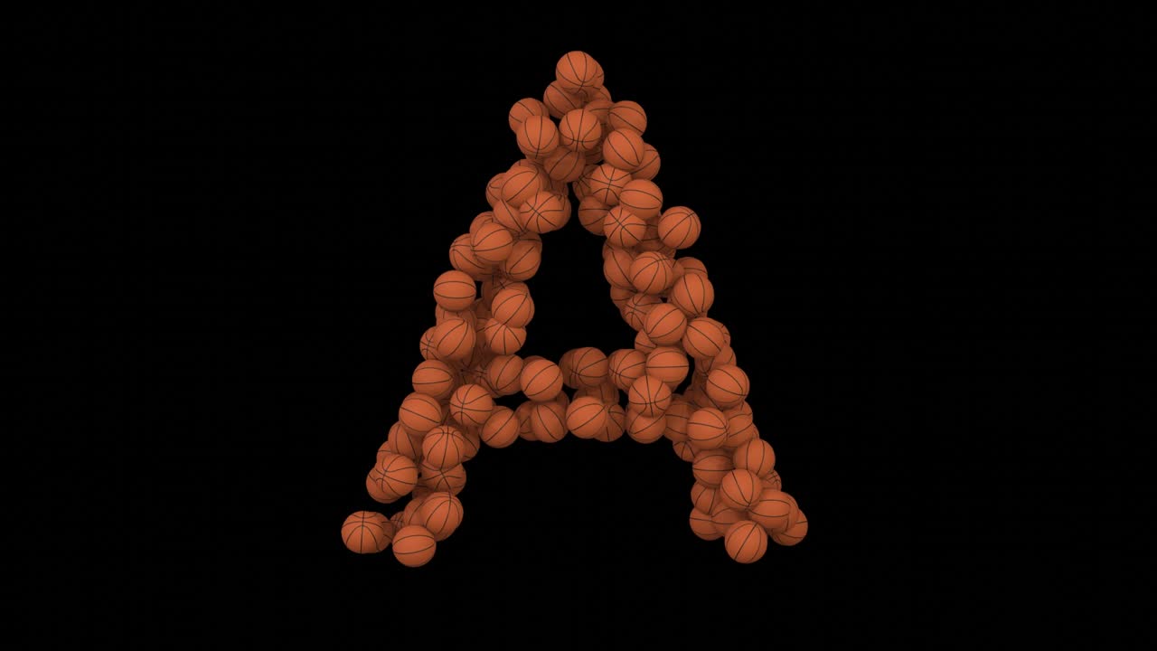 animación de bucle de baloncesto letra una