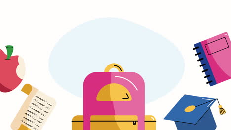 bolsa escolar y suministros de animación