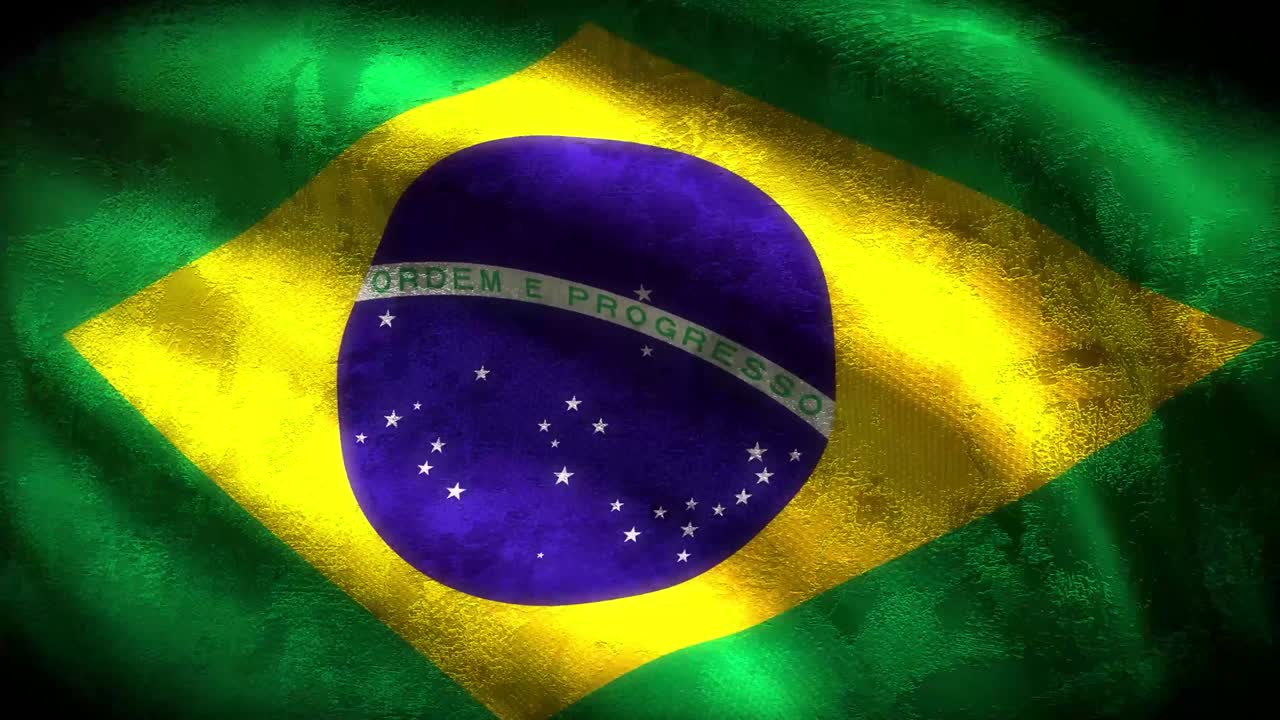 Bucle de bandera de Brasil con efecto grunge