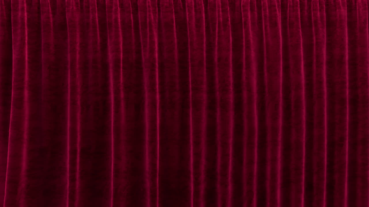Tenda di velluto rosso che si muove lateralmente con canale alfa