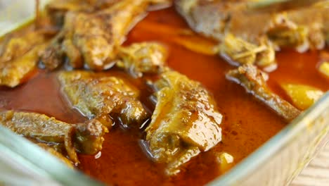 chicken curry in a glass dish