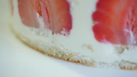 close-up of a strawberry cake