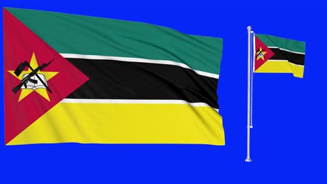 Green-Screen-Waving-Mozambique-Flag-or-flagpole