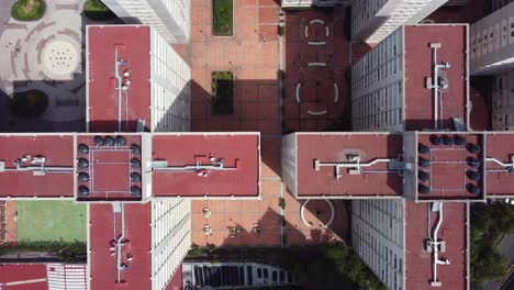 top down view of a patio in a housing unit in mexico city