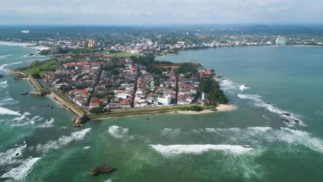 aerial shot of galle dutch fort in sri lanka