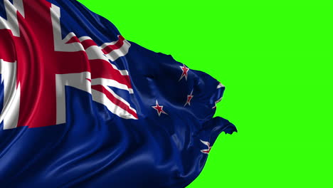 new zealand flag on green screen