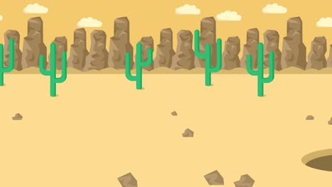 el hombre de negocios cae en el agujero. el fondo del desierto. el concepto de riesgo. ilustración de bucle en estilo plano.