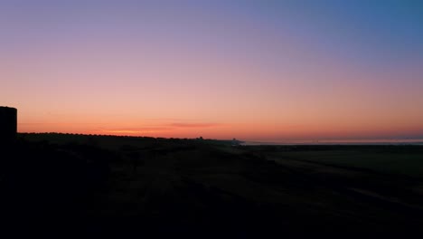 Hadleigh-Castle-Morgendämmerung-Silhouette-Schloss-Offenbaren-Drehpunkt