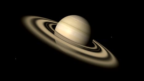 planeta saturno girando en su propia órbita en el espacio exterior. bucle