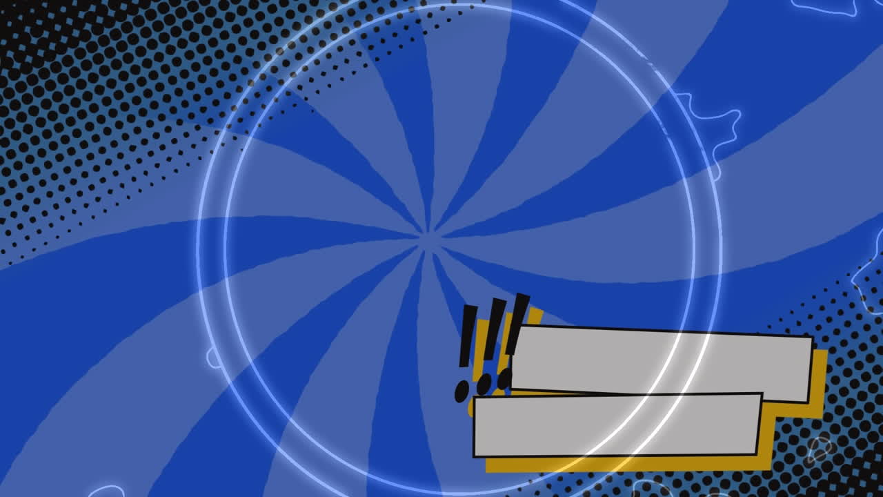 animación digital del banner con espacio de copia contra un fondo radial azul