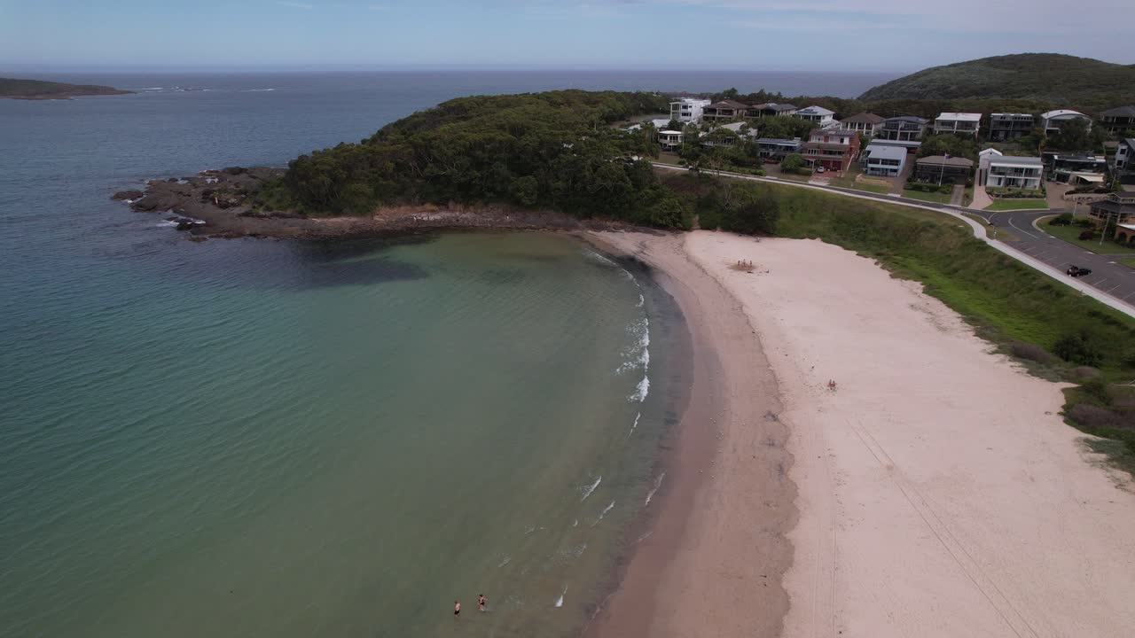 Idyllic Fingal Bay In New South Wales, Australia - Aerial Shot