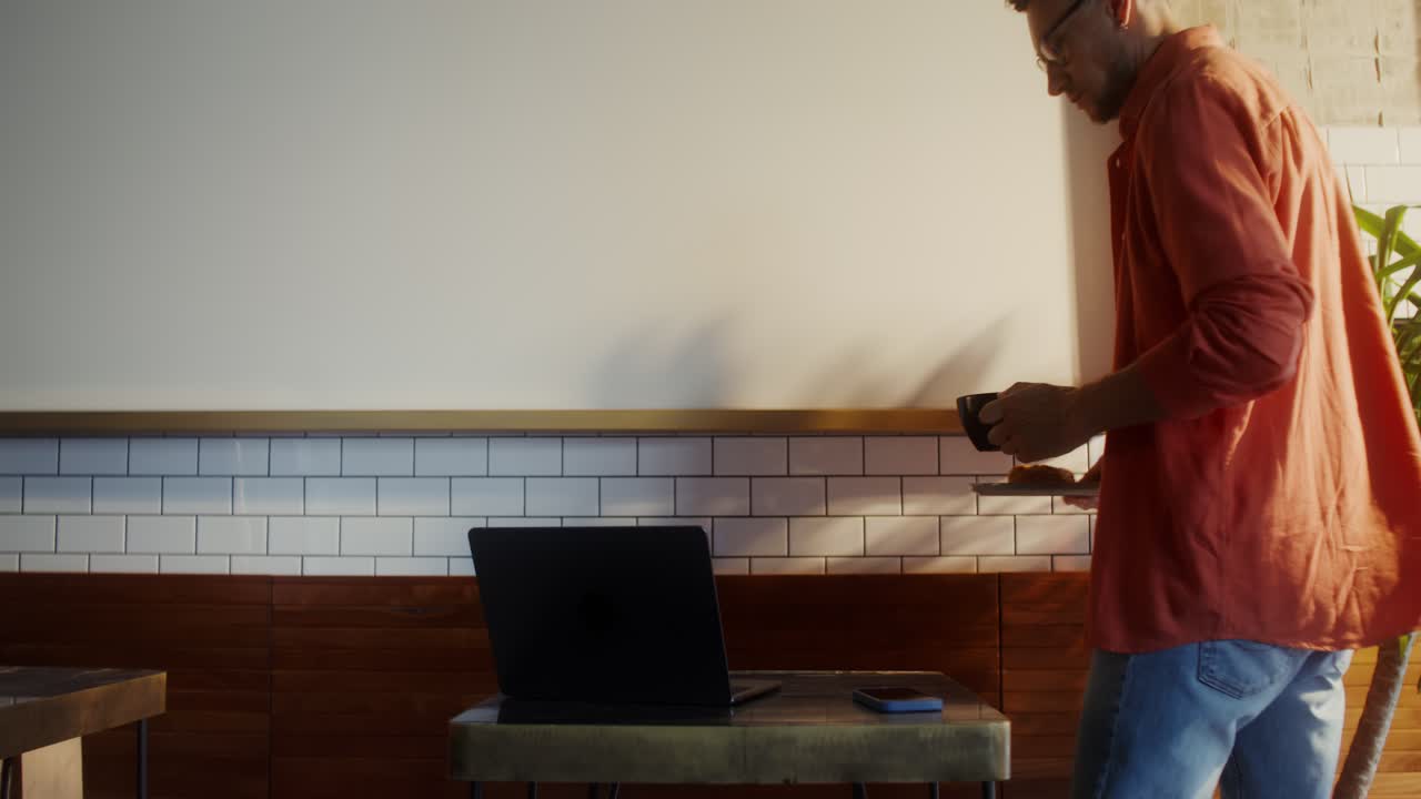 Person working in a cafe