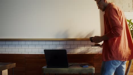 person working in a cafe