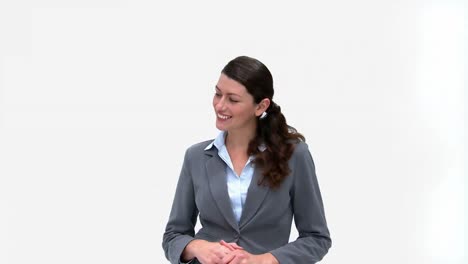 Businesswoman-smiling-at-the-camera