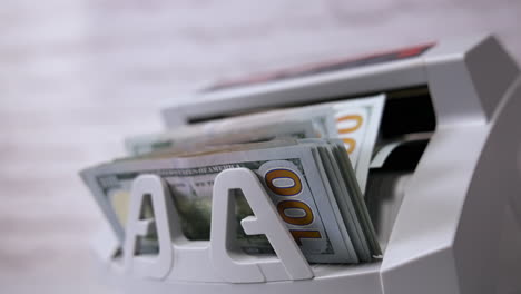 money counting equipment for paper money calculation. us national paper currency.