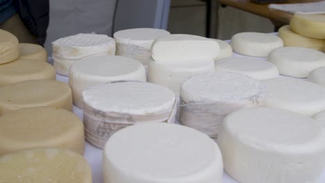 delicious hand made organic cheese sold at a winter market in the north of portugal