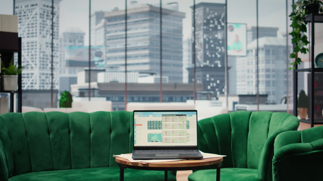 Vertical Video Empty modern corporate stylish office space designed for a CEO or leader