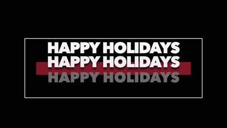 happy holidays with white frame on black gradient texture