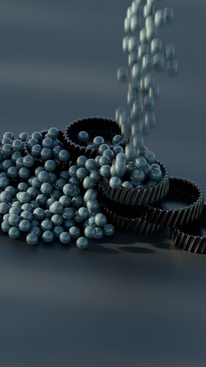 resumen composición 3d de esferas y cilindros