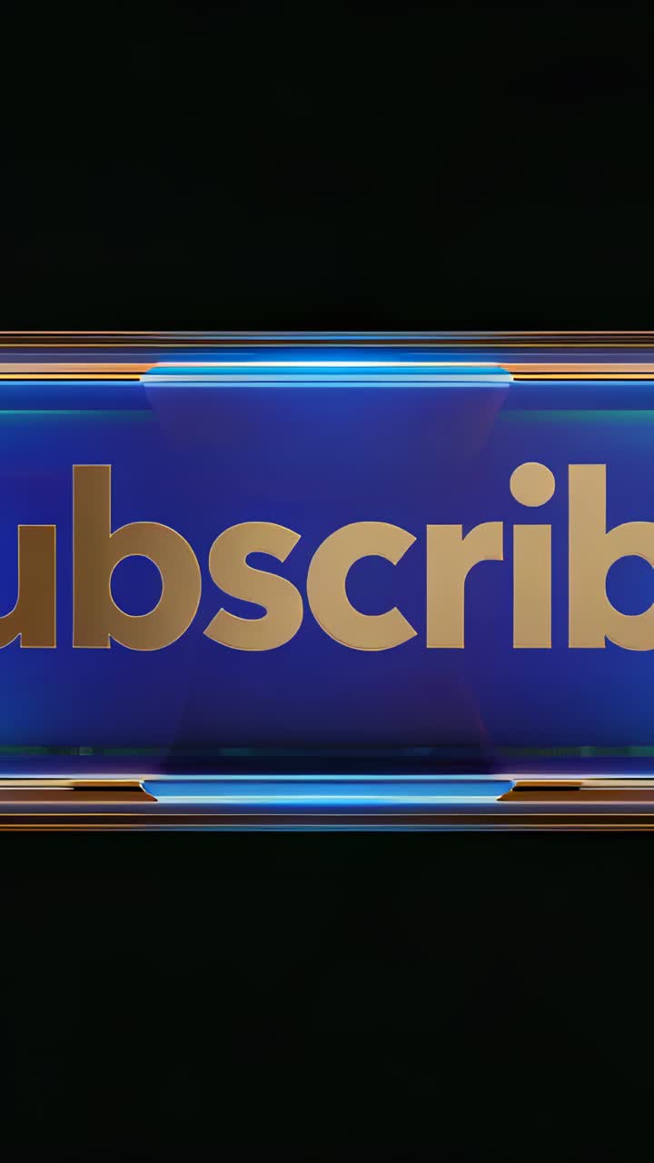 Vertical video: Finger entering, tapping blue subscribe bar yellow text on black screen subscribing