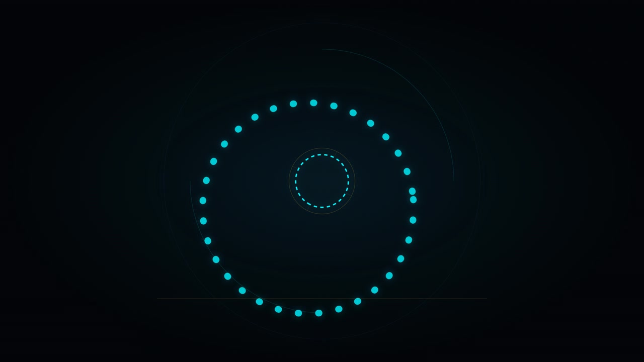 Abstract Digital HUD Interface with Rotating Circular Elements